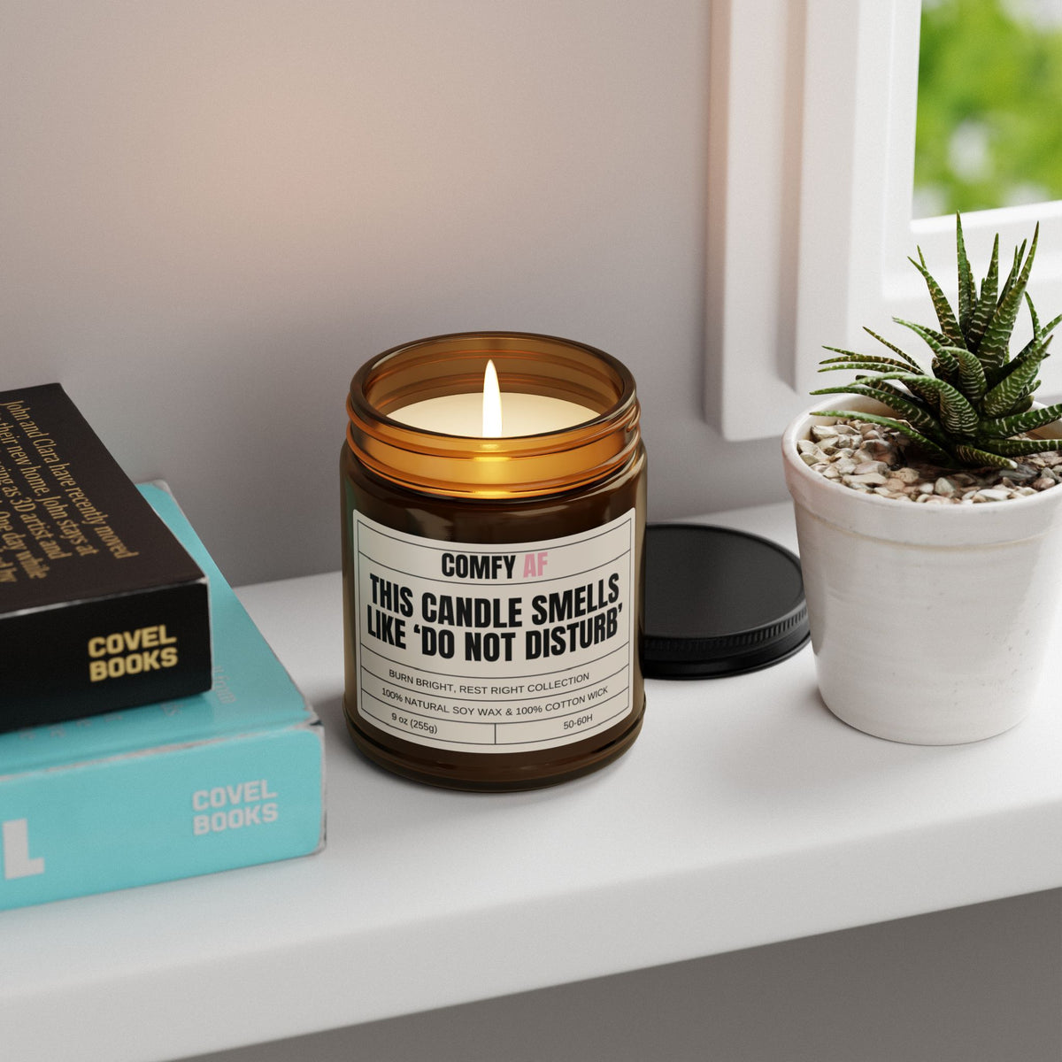 Do Not Disturb Scented Soy Candle (Amber Jar), 9oz