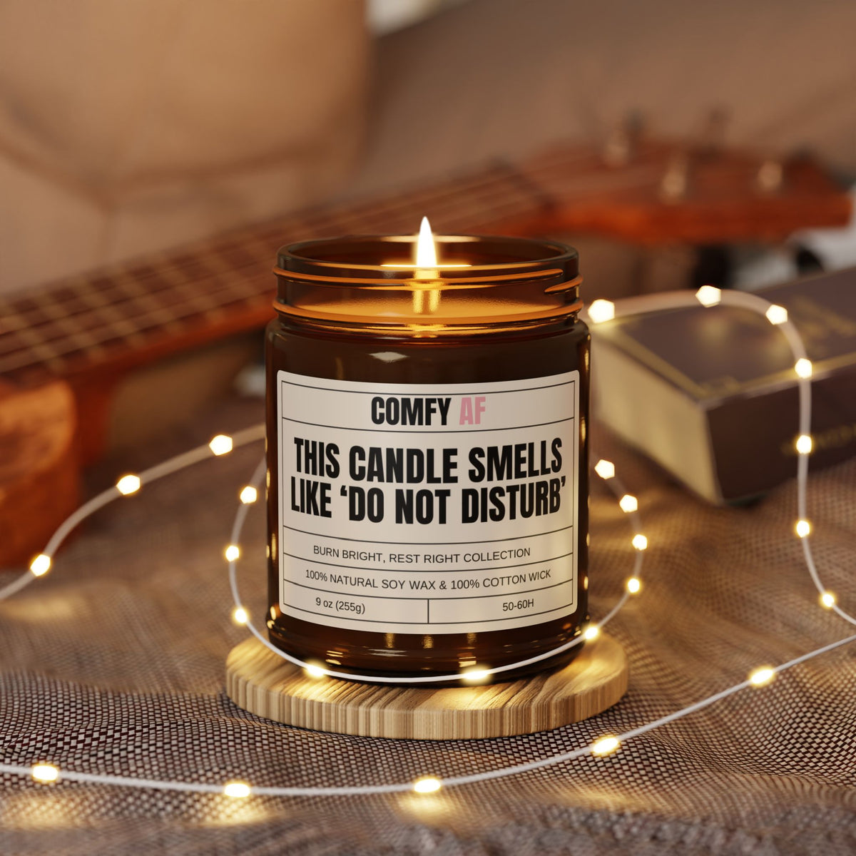 Do Not Disturb Scented Soy Candle (Amber Jar), 9oz